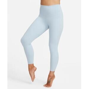 Nike Zenvy Women's Light Armoury Blue Black High-Waisted 7/8 Leggings Size L